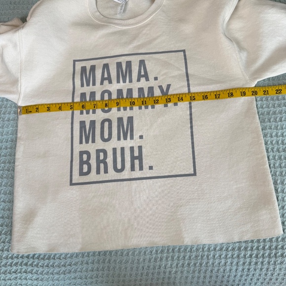 Mama Mommy Mom Bruh Sweatshirt Womens Small Cream Funny Shirt Jerzees Top Cozy - Picture 6 of 8